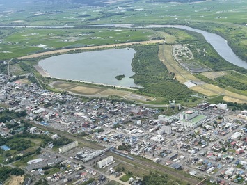 ヘリ視察