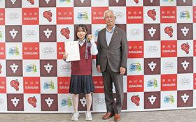 全国大会出場表敬訪問（水泳　吉本想さん）